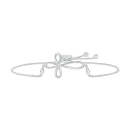 Diamond Accent Loop Cross Bolo Bracelet in Sterling Silver – 9.5"