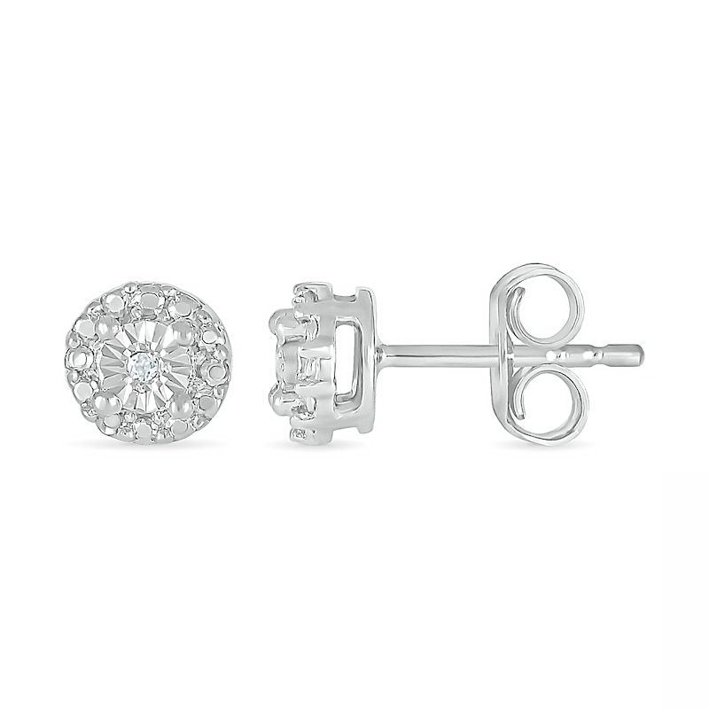 Diamond Accent Frame Stud Earrings in Sterling Silver | Zales