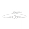 Thumbnail Image 0 of Diamond Accent Double Infinity Heart Bolo Bracelet in Sterling Silver – 9.5"