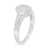 Thumbnail Image 2 of Composite Oval Diamond Accent Split Shank Ring in Sterling Silver