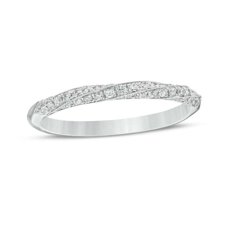 Main Image 1 of 1/4 CT. T.W. Diamond Twist Anniversary Band in 14K White Gold