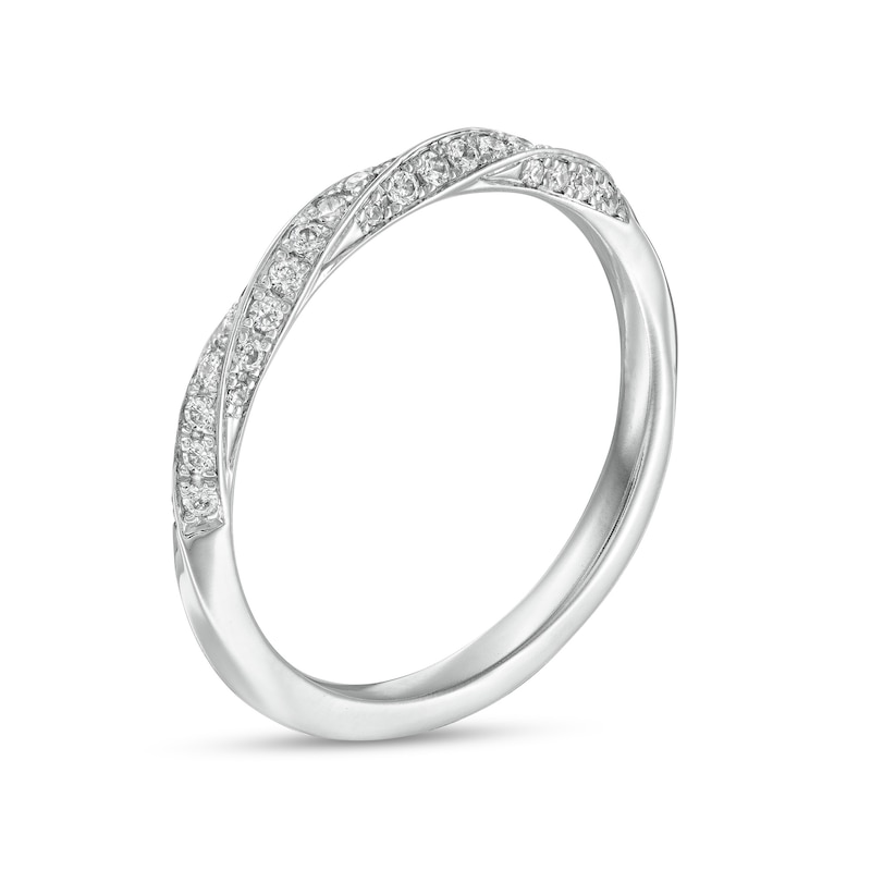 Main Image 3 of 1/4 CT. T.W. Diamond Twist Anniversary Band in 14K White Gold