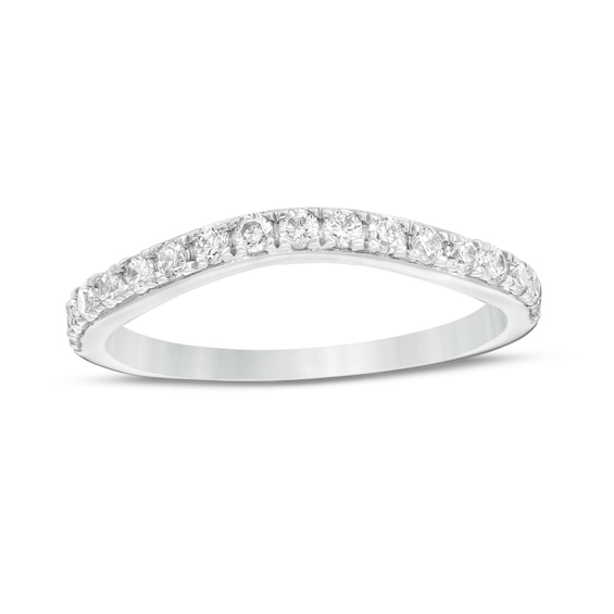 3/8 CT. T.w. Diamond Contour Anniversary Band in 14K White Gold
