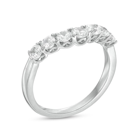 1 CT. T.w. Diamond Contour Seven Stone Anniversary Band in 14K White Gold