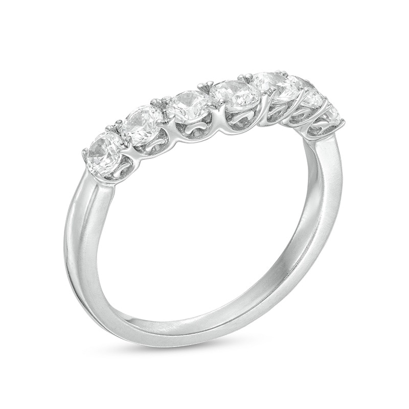 Main Image 3 of 1 CT. T.W. Diamond Contour Seven Stone Anniversary Band in 14K White Gold