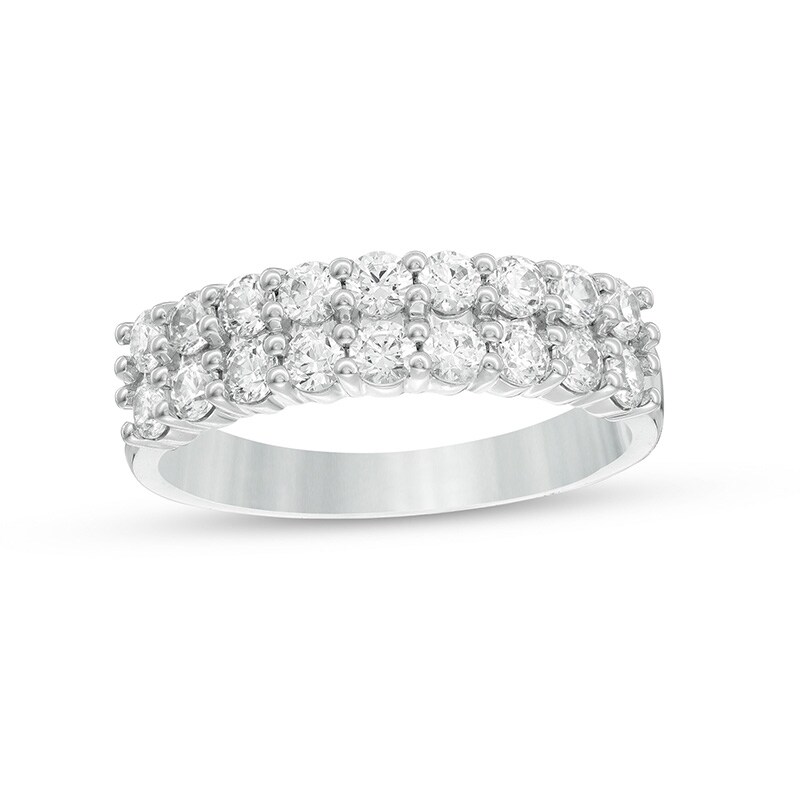 Main Image 1 of 1 CT. T.W. Diamond Double Row Anniversary Band in 10K White Gold