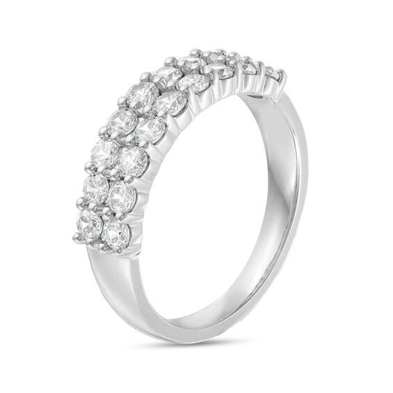 1 CT. T.w. Diamond Double Row Anniversary Band in 10K White Gold