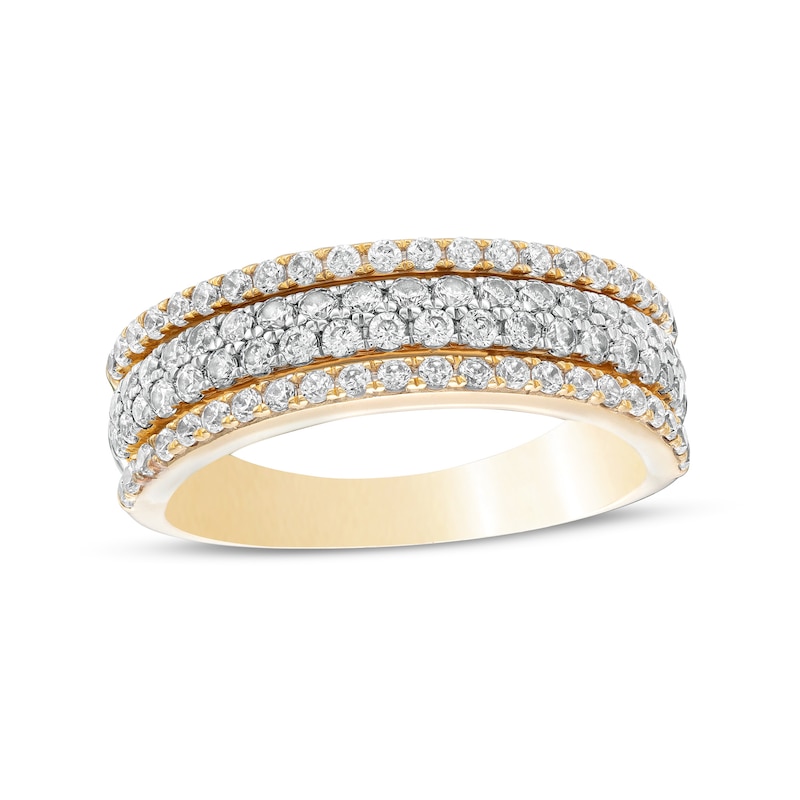 Main Image 1 of 1 CT. T.W. Diamond Multi-Row Anniversary Band in 14K Gold