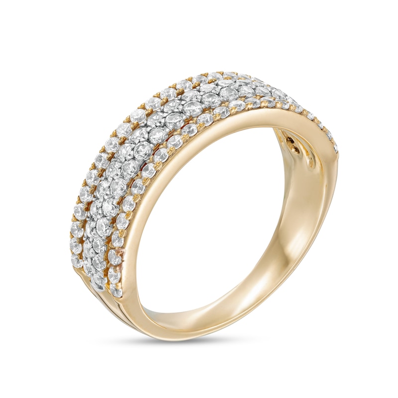 Main Image 3 of 1 CT. T.W. Diamond Multi-Row Anniversary Band in 14K Gold