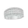Thumbnail Image 1 of 1-3/8 CT. T.W. Diamond Multi-Row Vintage-Style Anniversary Band in 14K White Gold