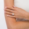 Thumbnail Image 1 of 1-1/2 CT. T.W. Radiant-Cut Diamond Frame Split Shank Engagement Ring in 14K White Gold (I/SI2)