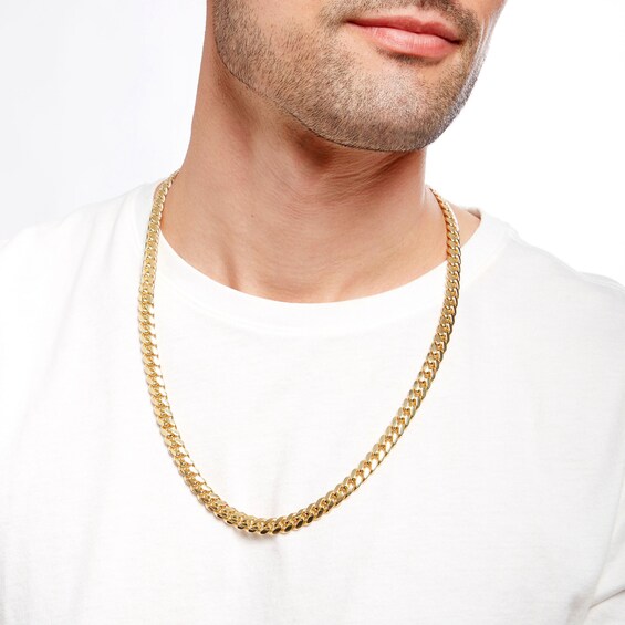 Men's 8.25mm Cuban Curb Chain Necklace in Solid 10K Gold - 24"