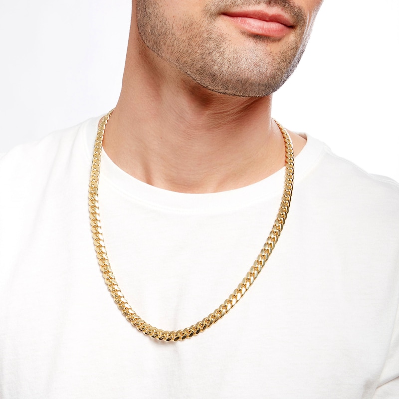 Main Image 2 of Men's 8.25mm Cuban Curb Chain Necklace in Solid 10K Gold - 24"