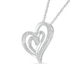 Thumbnail Image 2 of Diamond Accent Double Tilted Heart Pendant in Sterling Silver