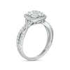 Thumbnail Image 3 of 1-1/4 CT. T.W. Composite Cushion-Shaped Diamond Frame Twist Shank Engagement Ring in 14K White Gold