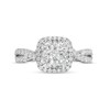 Thumbnail Image 4 of 1-1/4 CT. T.W. Composite Cushion-Shaped Diamond Frame Twist Shank Engagement Ring in 14K White Gold