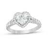 Thumbnail Image 1 of 1-1/4 CT. T.W. Composite Heart-Shaped Diamond Frame Split Shank Engagement Ring in 14K White Gold
