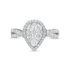 Thumbnail Image 4 of 1-1/4 CT. T.W. Composite Pear-Shaped Diamond Frame Twist Shank Engagement Ring in 14K White Gold