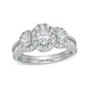 Thumbnail Image 0 of 1-1/2 CT. T.W. Oval Diamond Frame Past Present Future® Engagement Ring in 14K White Gold