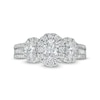 Thumbnail Image 3 of 1-1/2 CT. T.W. Oval Diamond Frame Past Present Future® Engagement Ring in 14K White Gold