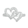 Thumbnail Image 2 of Diamond Accent Interlocking Hearts Ring in Sterling Silver