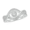 Thumbnail Image 1 of Diamond Accent Crossover Twist Shank Ring in Sterling Silver