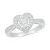 Thumbnail Image 0 of Diamond Accent Double Heart Vintage-Style Ring in Sterling Silver