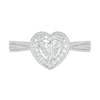 Thumbnail Image 1 of Diamond Accent Double Heart Vintage-Style Ring in Sterling Silver