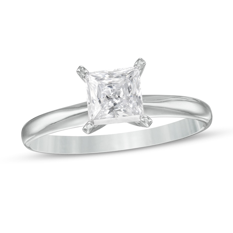 1 CT. Princess-Cut Diamond Solitaire Engagement Ring in 14K White Gold (J/I3)