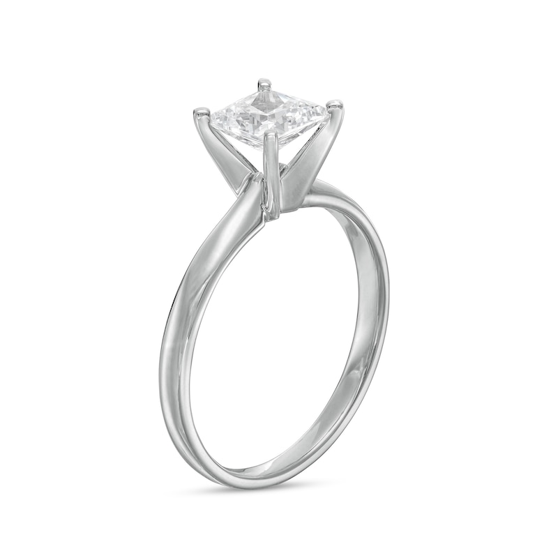 Main Image 3 of 1 CT. Princess-Cut Diamond Solitaire Engagement Ring in 14K White Gold (J/I3)