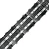 Thumbnail Image 1 of 1 CT. T.W. Black Enhanced Diamond Alternating Multi-Row Link Bracelet in Stainless Steel and Black IP - 8.5"
