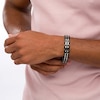 Thumbnail Image 2 of 1 CT. T.W. Black Enhanced Diamond Alternating Multi-Row Link Bracelet in Stainless Steel and Black IP - 8.5"
