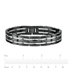 Thumbnail Image 4 of 1 CT. T.W. Black Enhanced Diamond Alternating Multi-Row Link Bracelet in Stainless Steel and Black IP - 8.5"