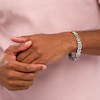 Thumbnail Image 2 of 1/6 CT. T.W. Diamond Multi-Finish Triple Row Industrial Link Bracelet in Stainless Steel - 8.5"