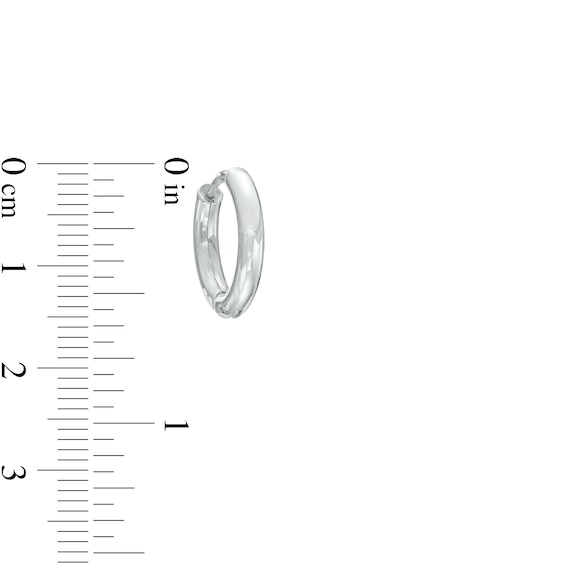 15.0mm Tube Hoop Earrings Set in Stainless Steel and Black IP