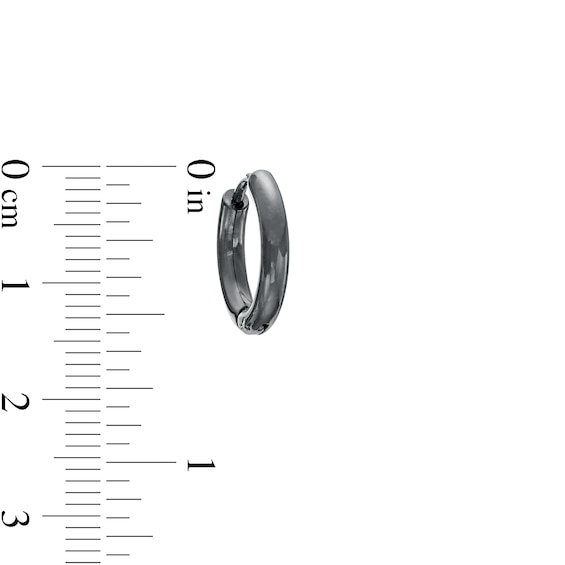 15.0mm Tube Hoop Earrings Set in Stainless Steel and Black IP