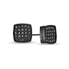Thumbnail Image 1 of 1/4 CT. T.W. Cushion Composite Black Enhanced Diamond Stud Earrings in Stainless Steel with Black IP
