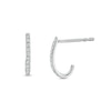 Thumbnail Image 0 of 1/10 CT. T.W. Diamond J-Hoop Earrings in 10K White Gold