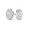 Thumbnail Image 1 of 1/2 CT. T.W. Composite Oval Diamond Frame Stud Earrings in 10K White Gold
