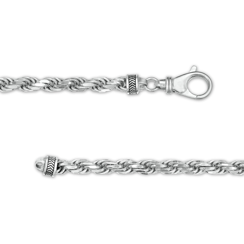 Main Image 3 of Vera Wang Men 5.0mm Diamond-Cut Rope Chain Necklace in Solid Sterling Silver  - 24"