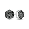Thumbnail Image 0 of Vera Wang Men 3/8 CT. T.W. Hexagonal Black Multi-Diamond Stud Earrings in Sterling Silver and Black Ruthenium