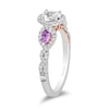Thumbnail Image 2 of Enchanted Disney Rapunzel 3/4 CT. T.W. Oval Diamond and Rose de France Quartz Engagement Ring in 14K Two-Tone Gold