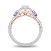 Thumbnail Image 3 of Enchanted Disney Rapunzel 3/4 CT. T.W. Oval Diamond and Rose de France Quartz Engagement Ring in 14K Two-Tone Gold
