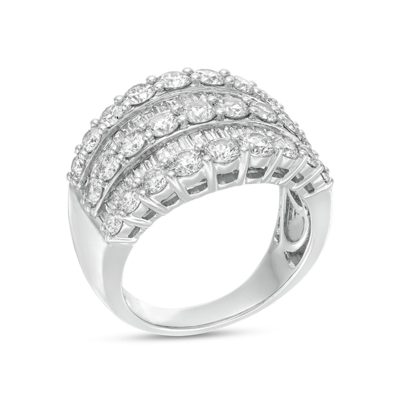 3 CT. T.w. Baguette and Round Diamond Anniversary Band in 14K White Gold
