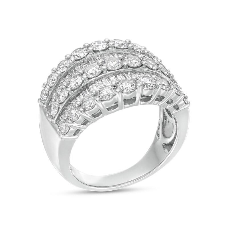 3 CT. T.W. Baguette and Round Diamond Anniversary Band in 14K White Gold