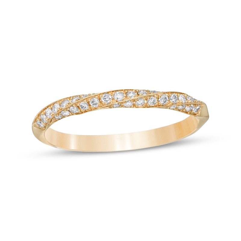 Main Image 1 of 1/4 CT. T.W. Diamond Twist Stackable Anniversary Band in 14K Gold