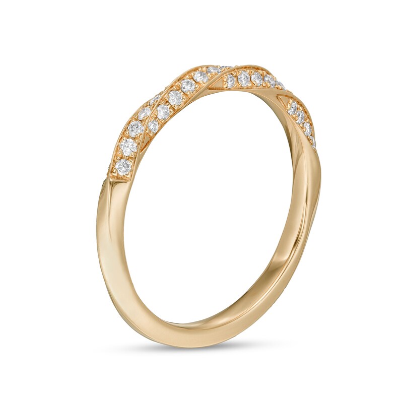 Main Image 3 of 1/4 CT. T.W. Diamond Twist Stackable Anniversary Band in 14K Gold