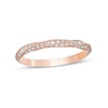 Thumbnail Image 1 of 1/4 CT. T.W. Diamond Twist Stackable Anniversary Band in 14K Rose Gold