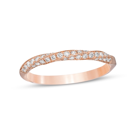 1/4 CT. T.w. Diamond Twist Stackable Anniversary Band in 14K Rose Gold