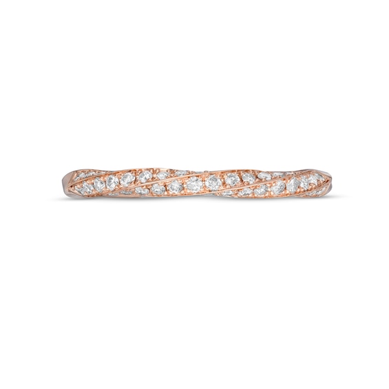 1/4 CT. T.w. Diamond Twist Stackable Anniversary Band in 14K Rose Gold